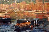 Philip Craig Canvas Paintings - Anchored Boats - Portofino
